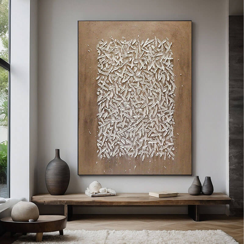 Textured Serenity – Hand-Painted Abstract Canvas Art