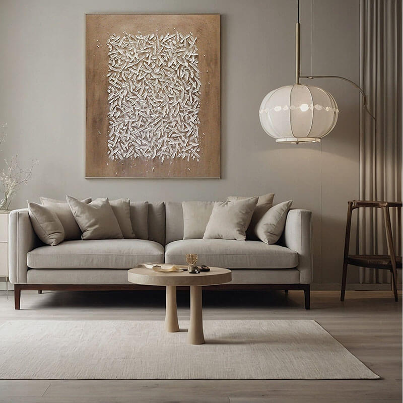 Textured Serenity – Hand-Painted Abstract Canvas Art