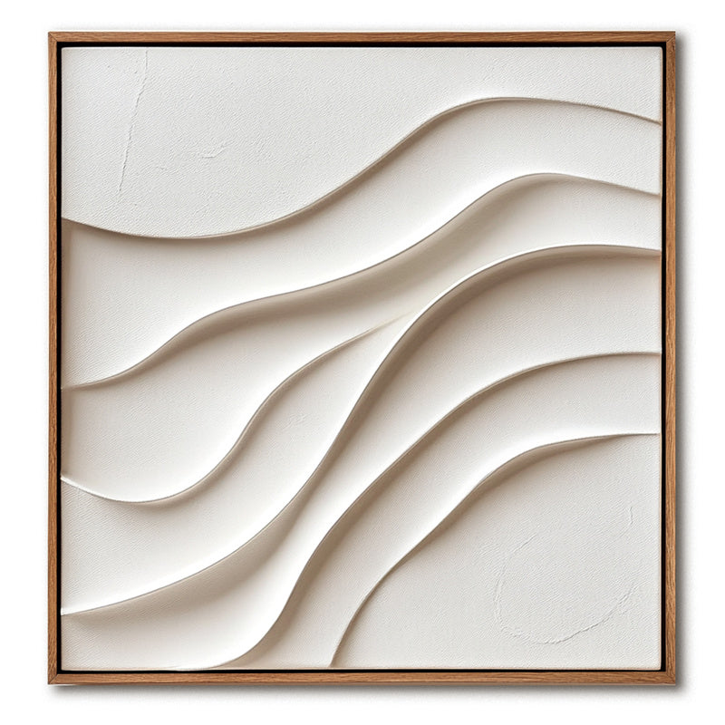 white minimalist sculpture painting for modern decor