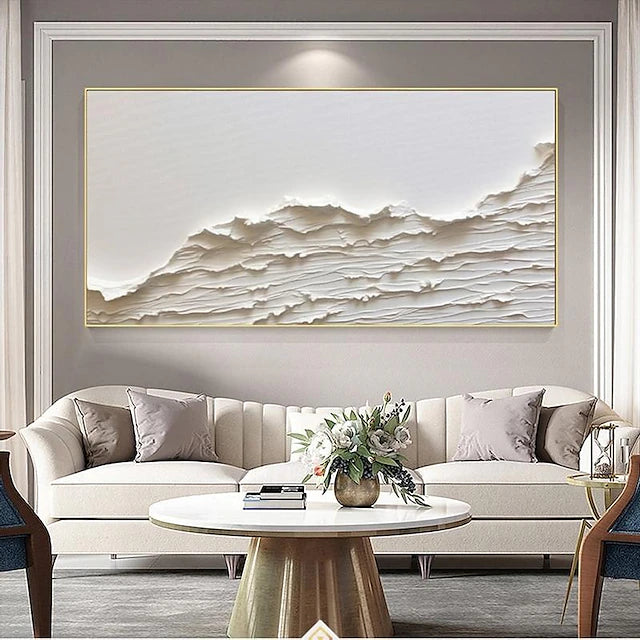 white textured abstract painting for modern decor