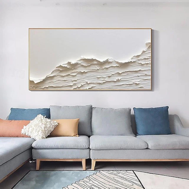 white textured abstract painting for modern decor