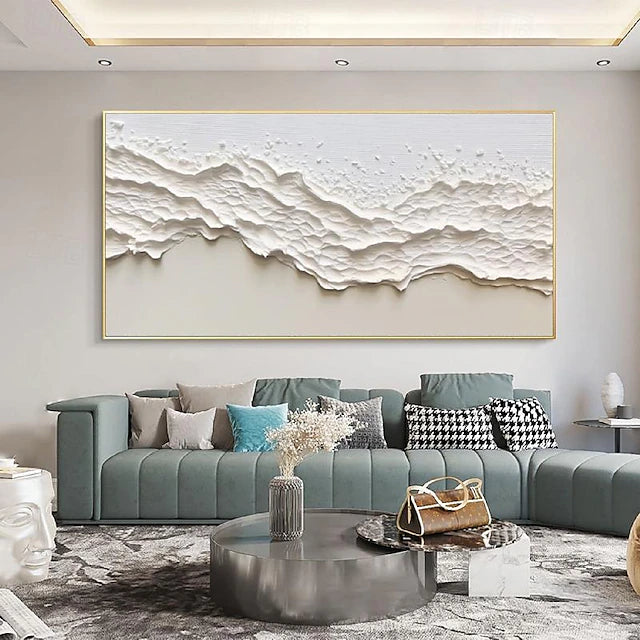 white textured abstract painting for modern decor