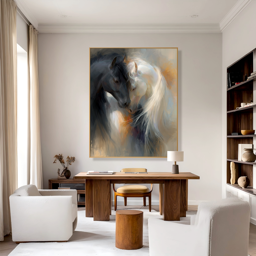 Eternal Embrace - Abstract Horse Canvas Art