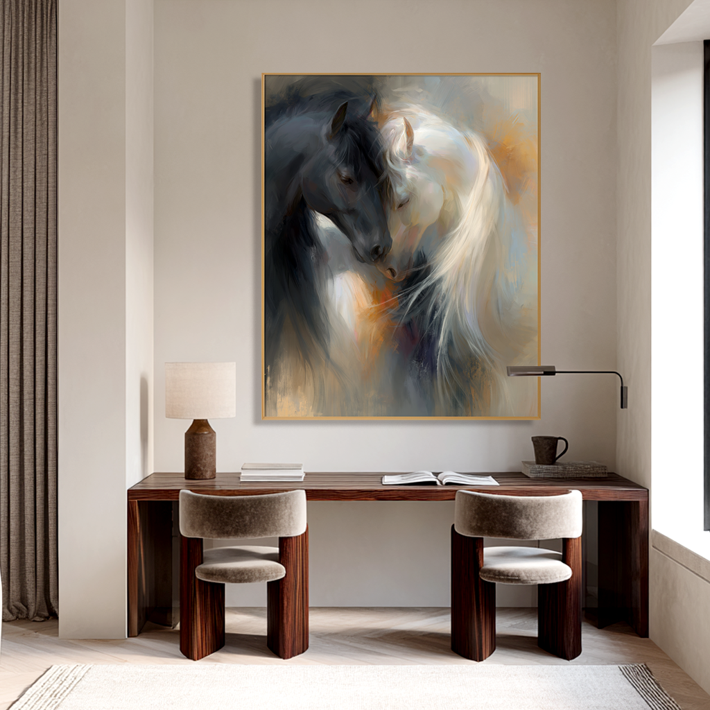 Eternal Embrace - Abstract Horse Canvas Art