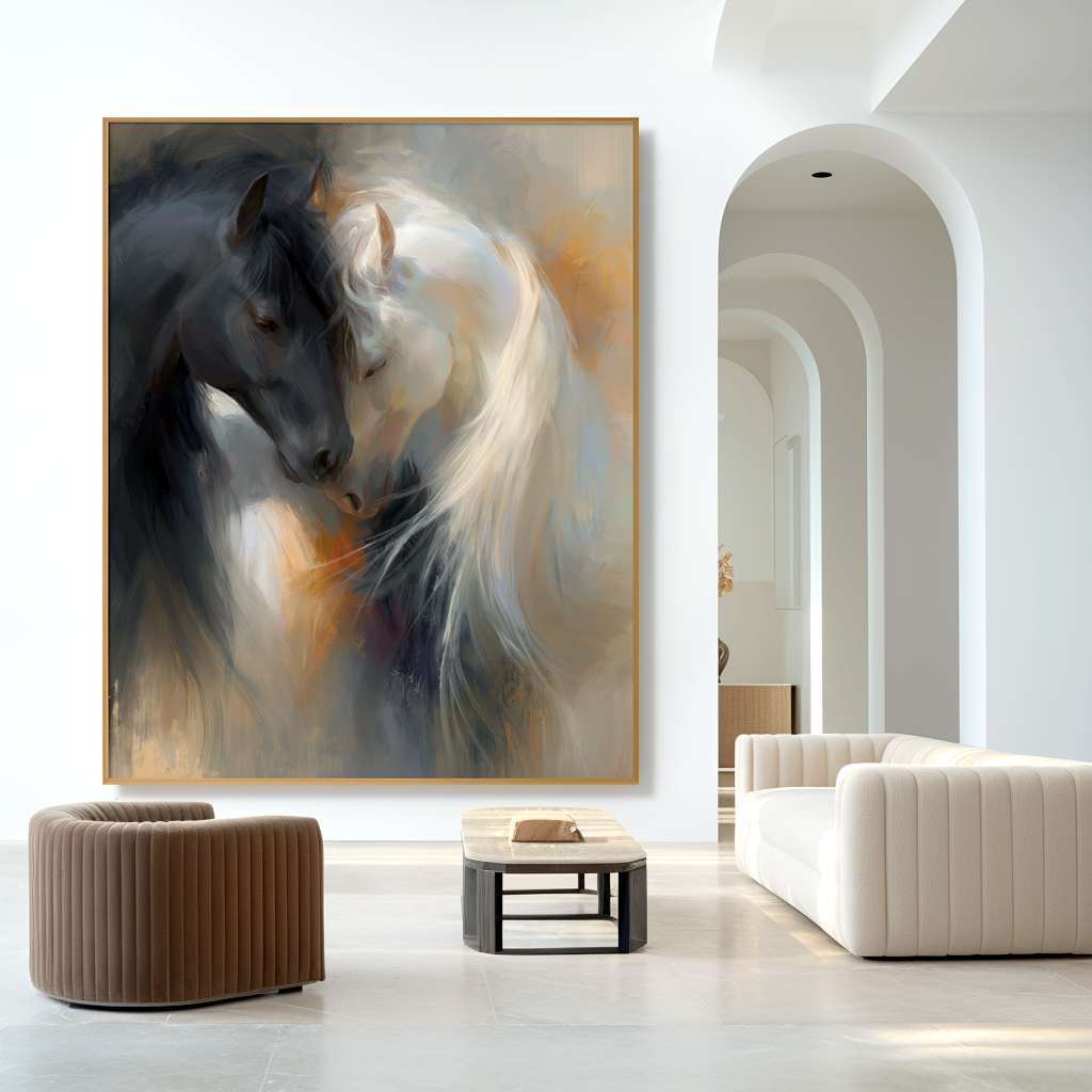 Eternal Embrace - Abstract Horse Canvas Art