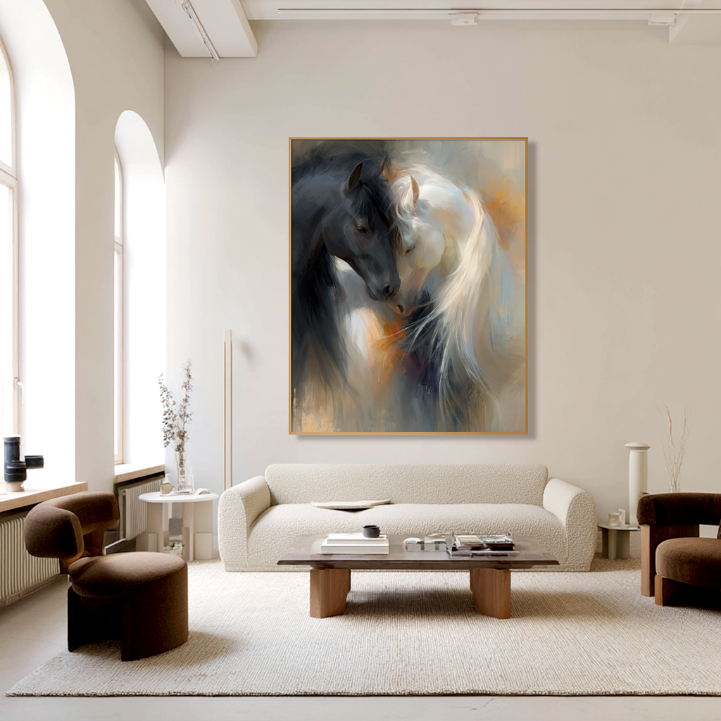 Eternal Embrace - Abstract Horse Canvas Art