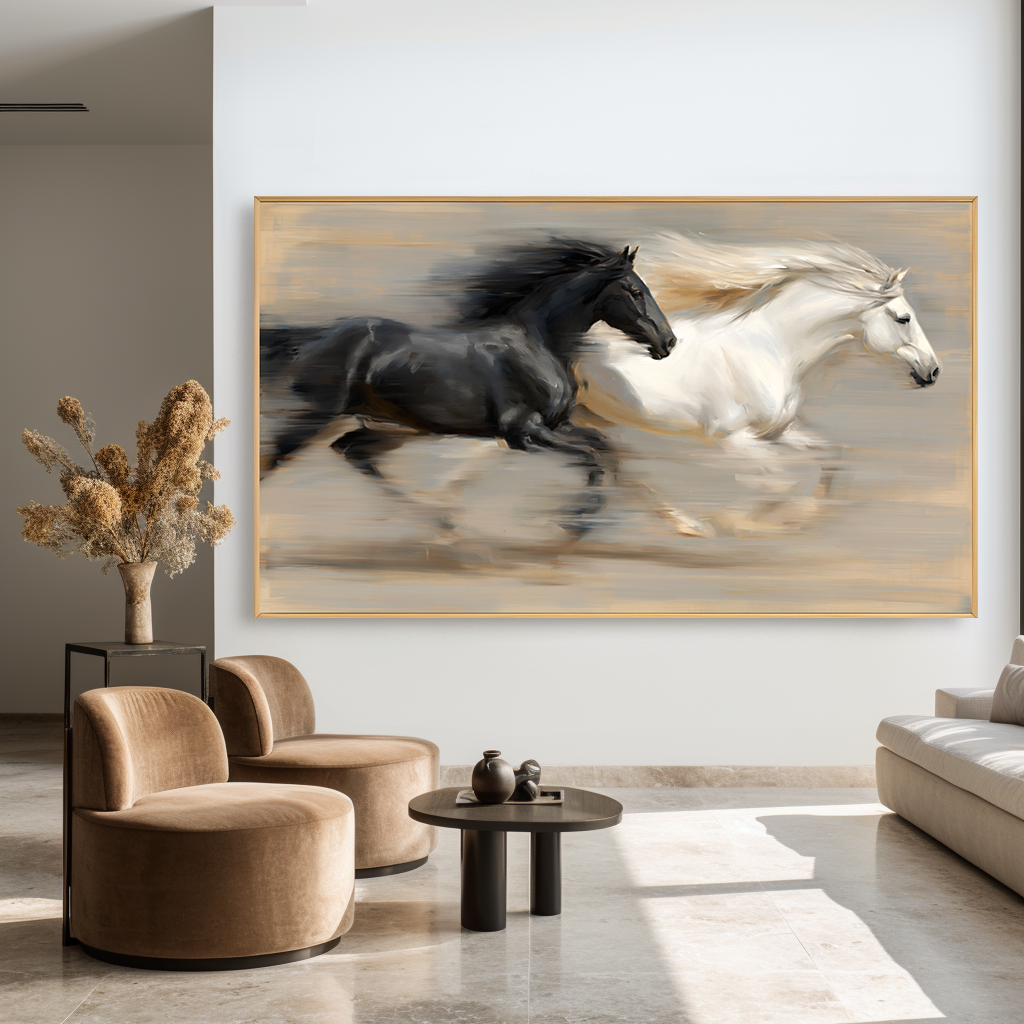 Parallel Grace - Running Horse Canvas Art