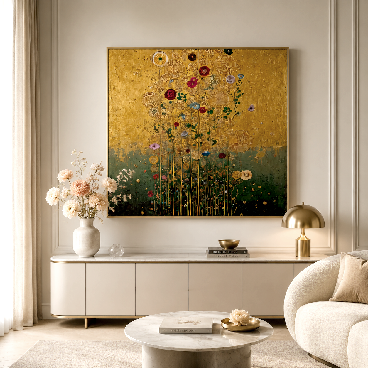 Luminous Garden – Textured Abstract Oil Painting