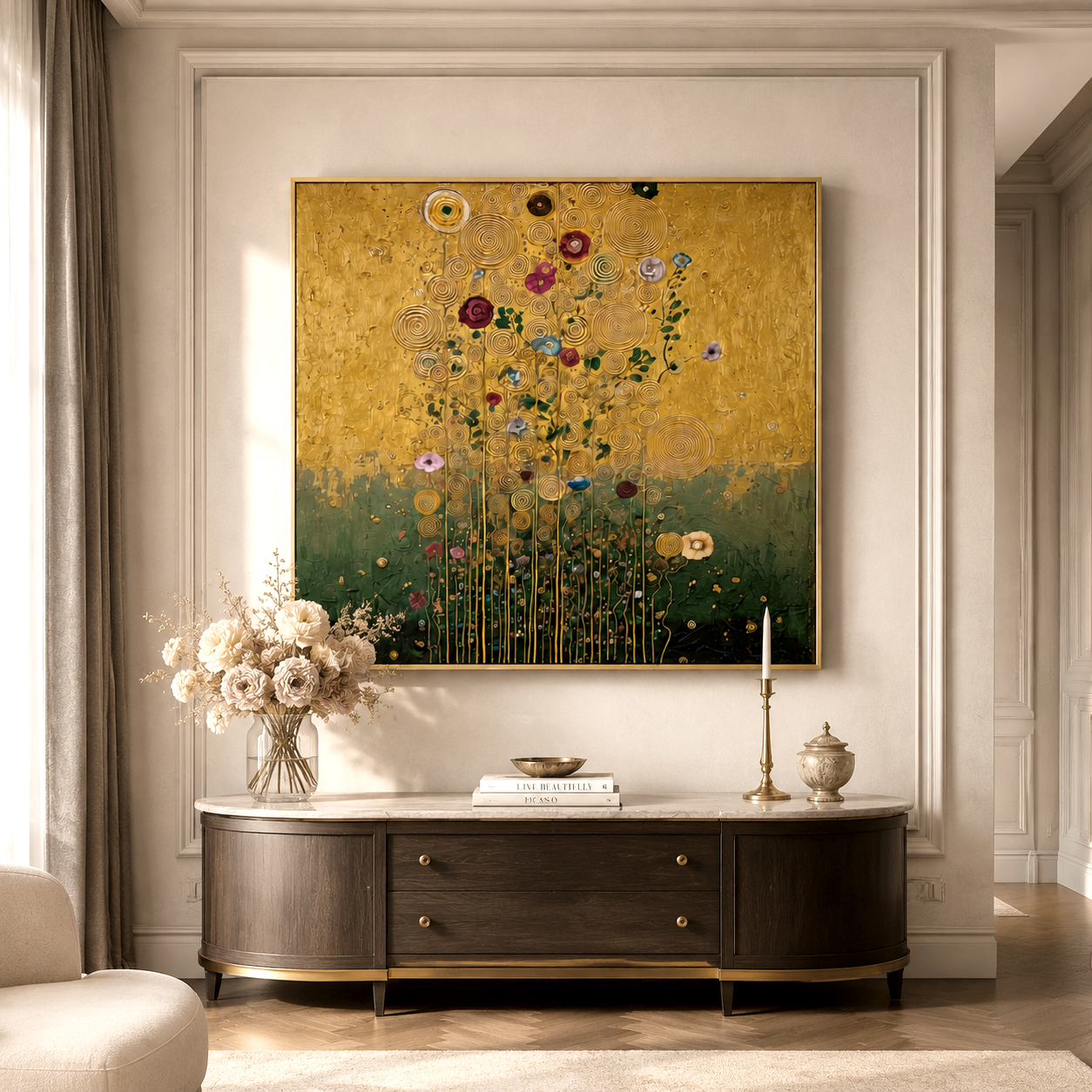 Luminous Garden – Textured Abstract Oil Painting
