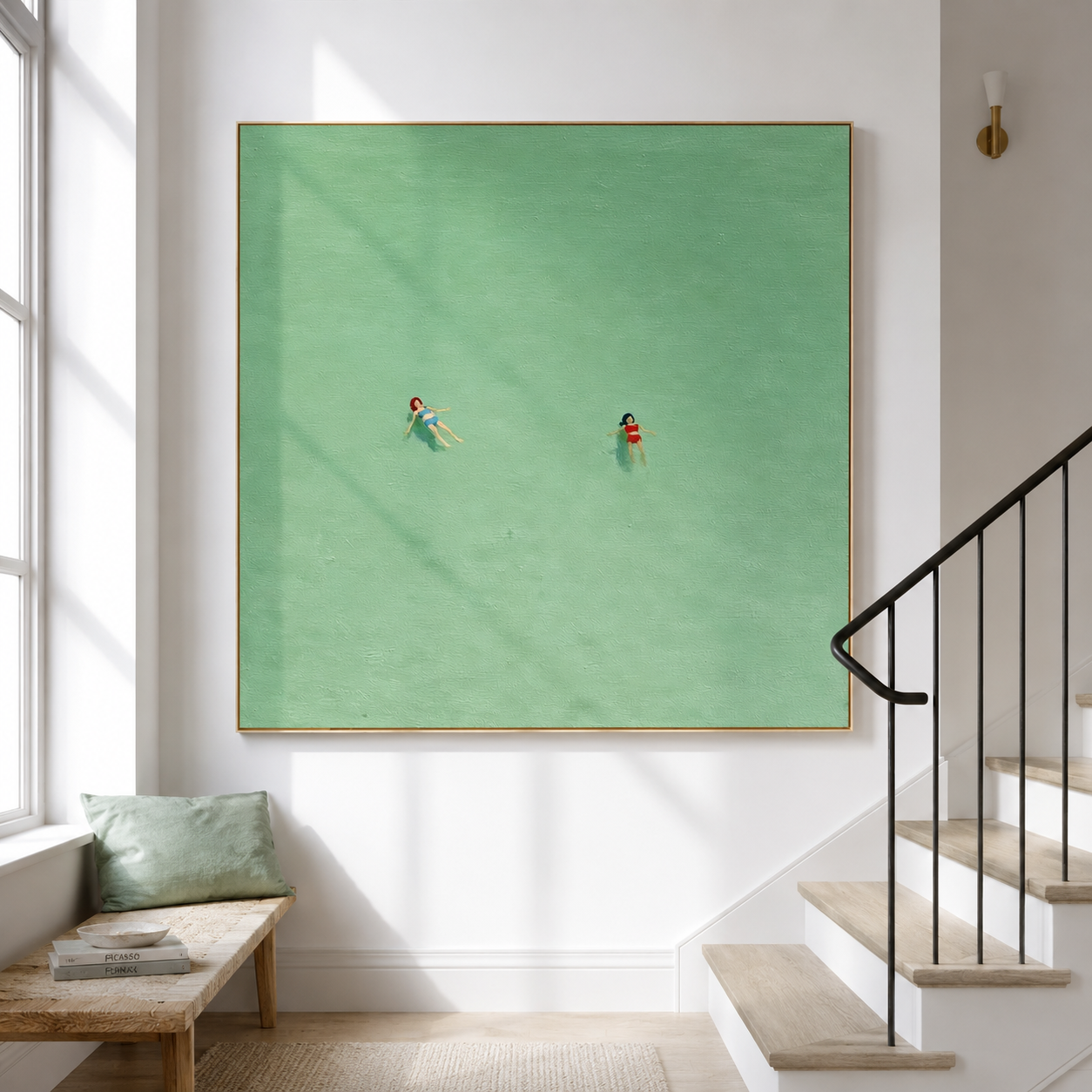 Stillwater Drift - Hand-Painted Minimalist Coastal Art Acoustic Panel