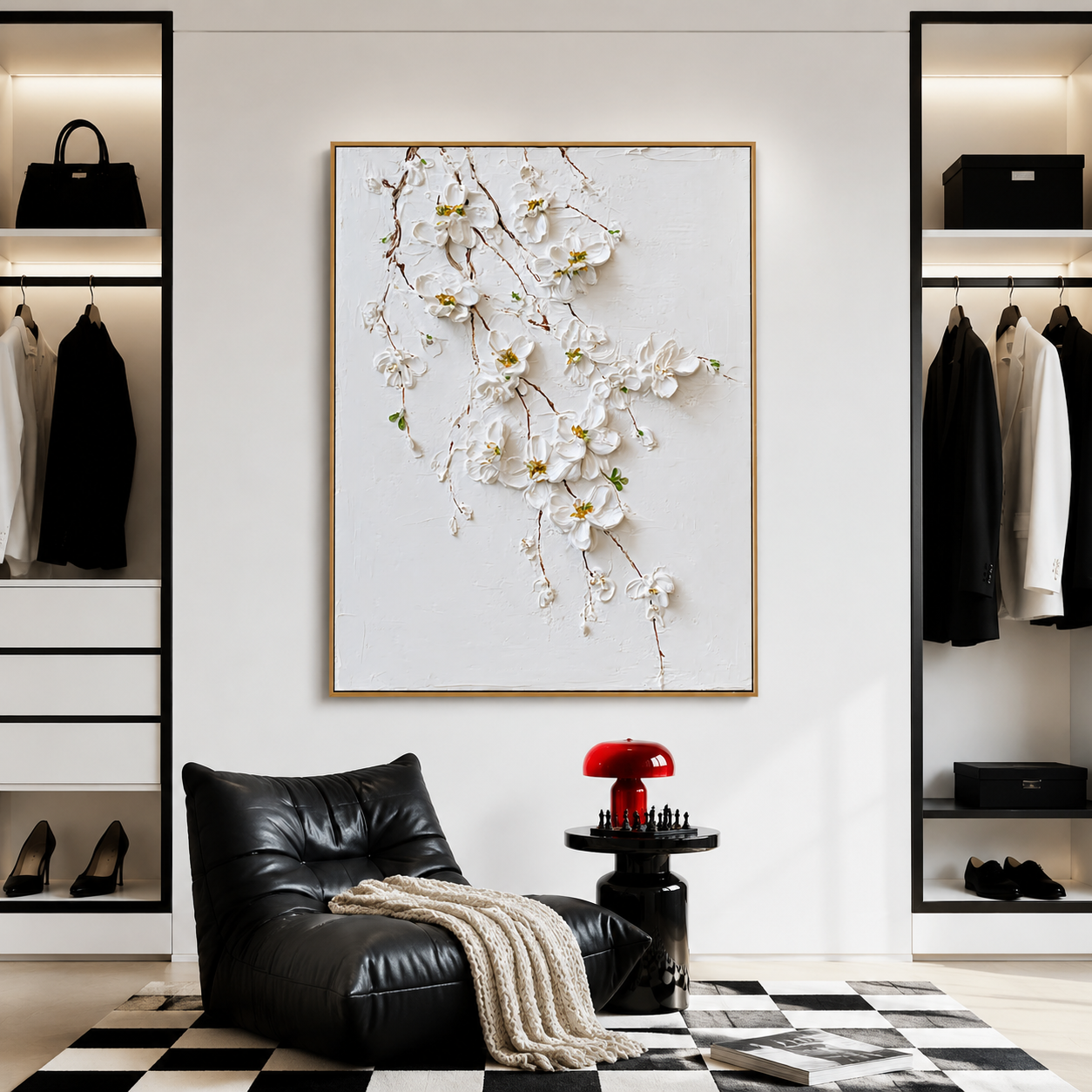Falling Petals Serenity - Hand-Painted Floral Art Acoustic Panel