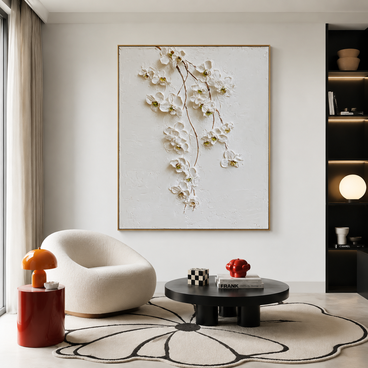 Blossom Drift - Hand-Painted Floral Art Acoustic Panel