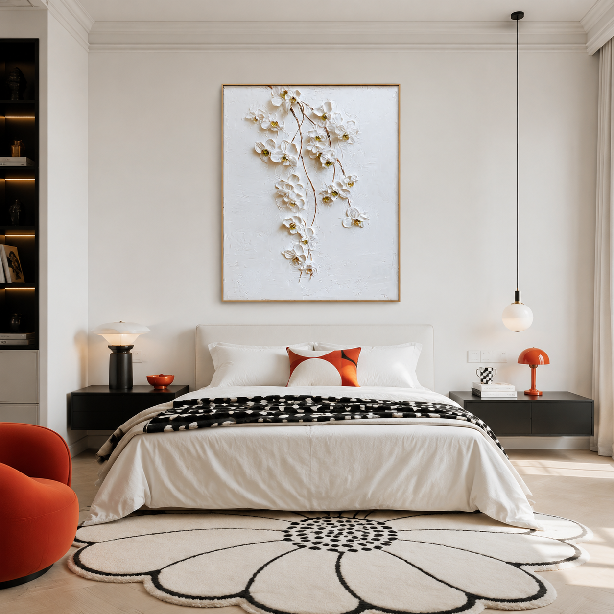 Blossom Drift - Hand-Painted Floral Art Acoustic Panel