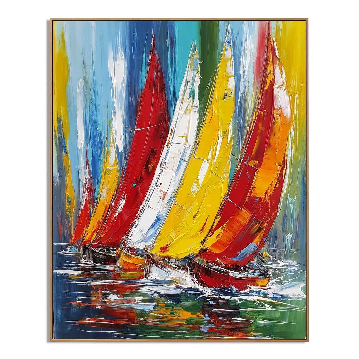 Regatta of Colors – Abstract Sailing Wall Art