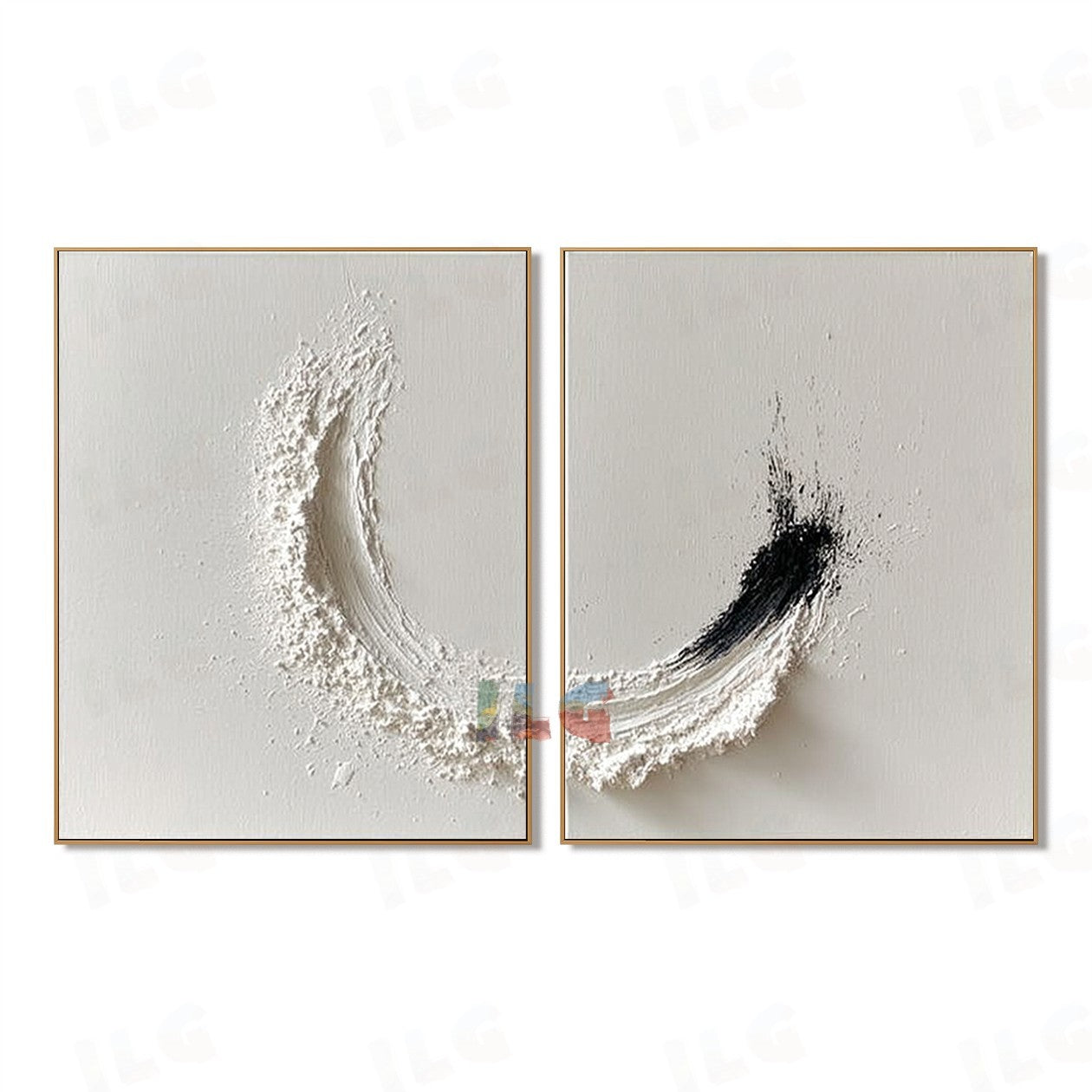 Celestial Rift Diptych – Abstract Textured Wall Art