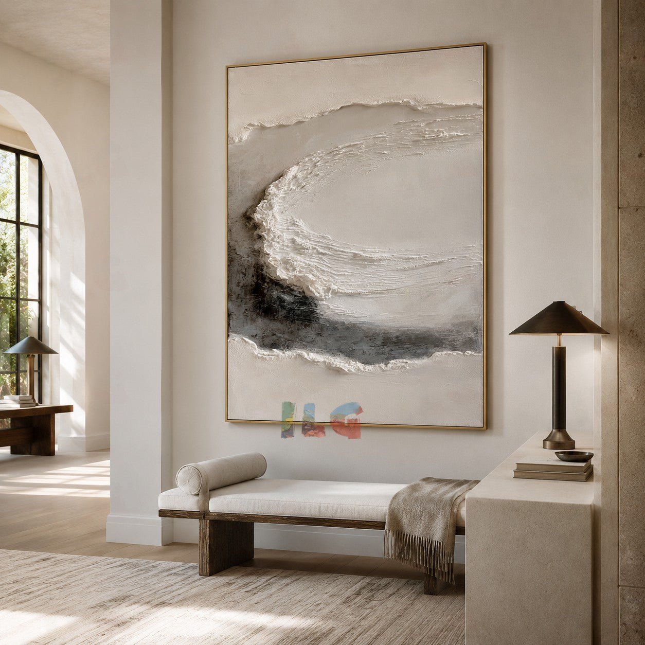 Arc of Stillness – Abstract Textured Wall Art