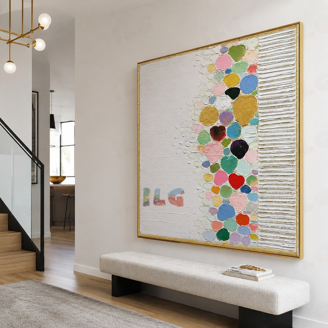 Chromatic Pebble Path – Abstract Textured Wall Art