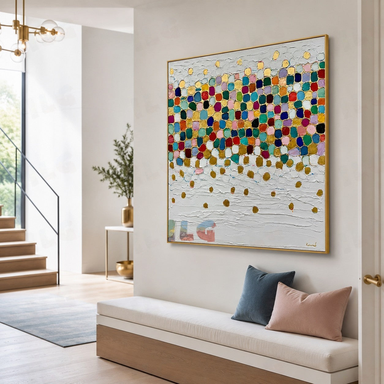 Prismatic Pebble Field – Abstract Textured Wall Art