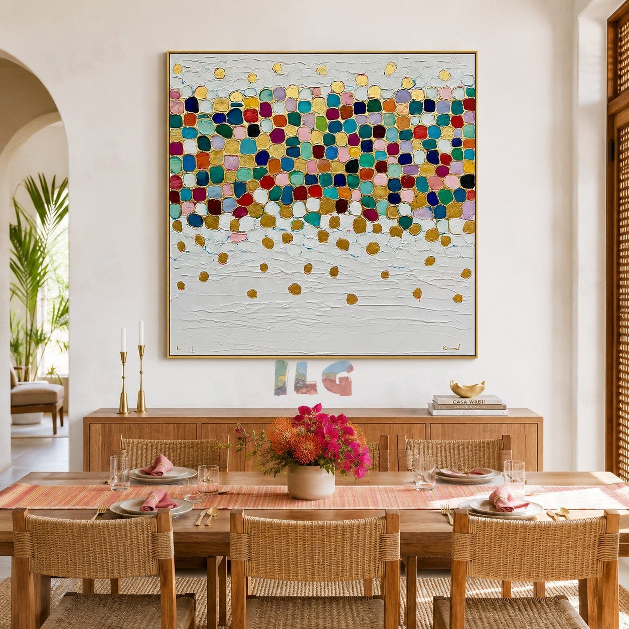 Prismatic Pebble Field – Abstract Textured Wall Art