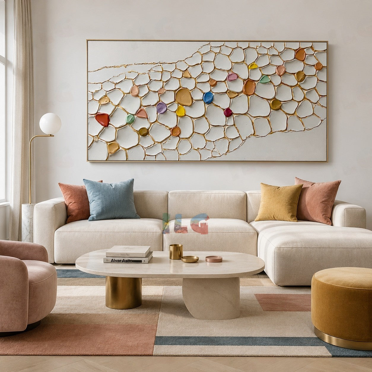 Gilded Mosaic Current – Abstract Textured Wall Art