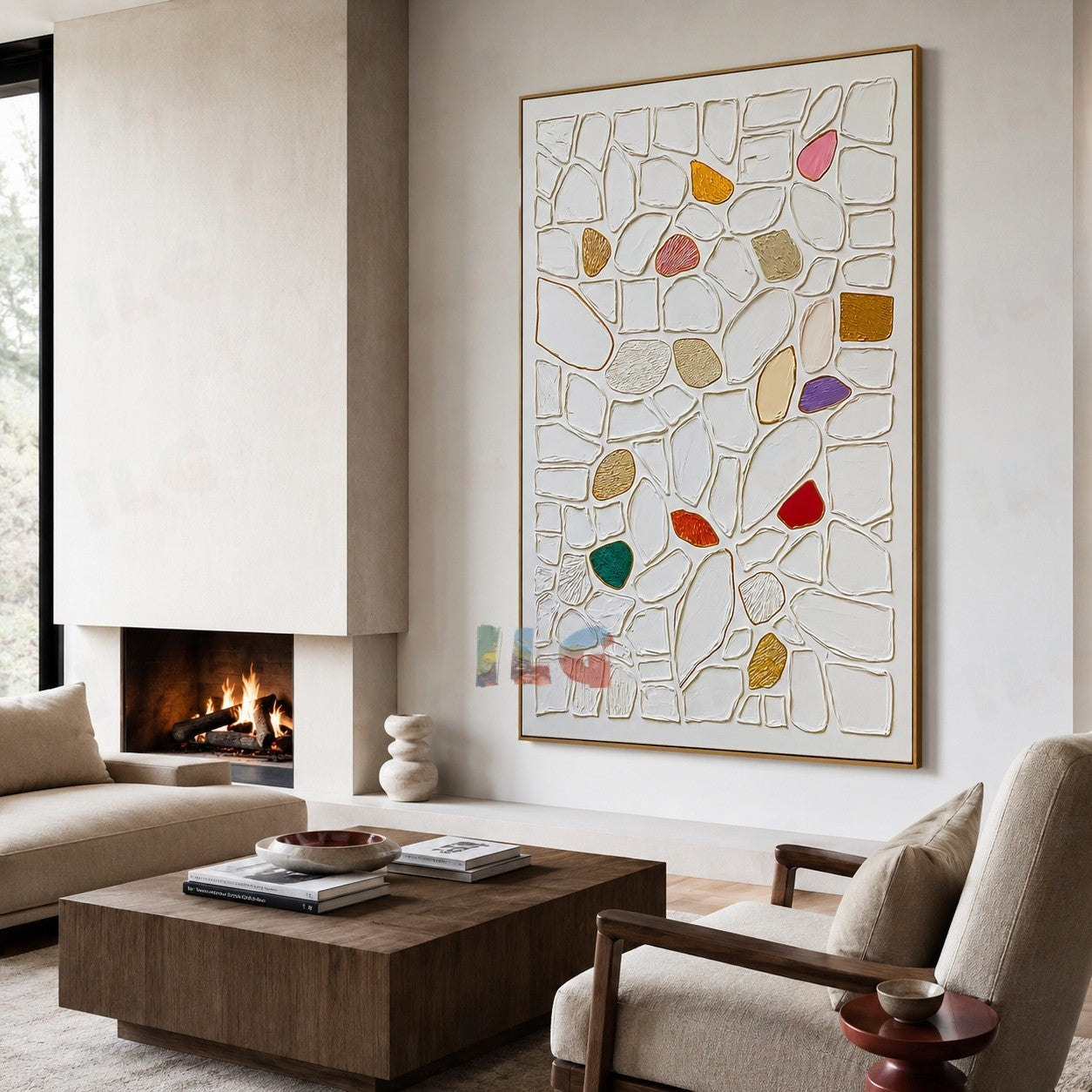 Opaline Stone Map – Abstract Textured Wall Art