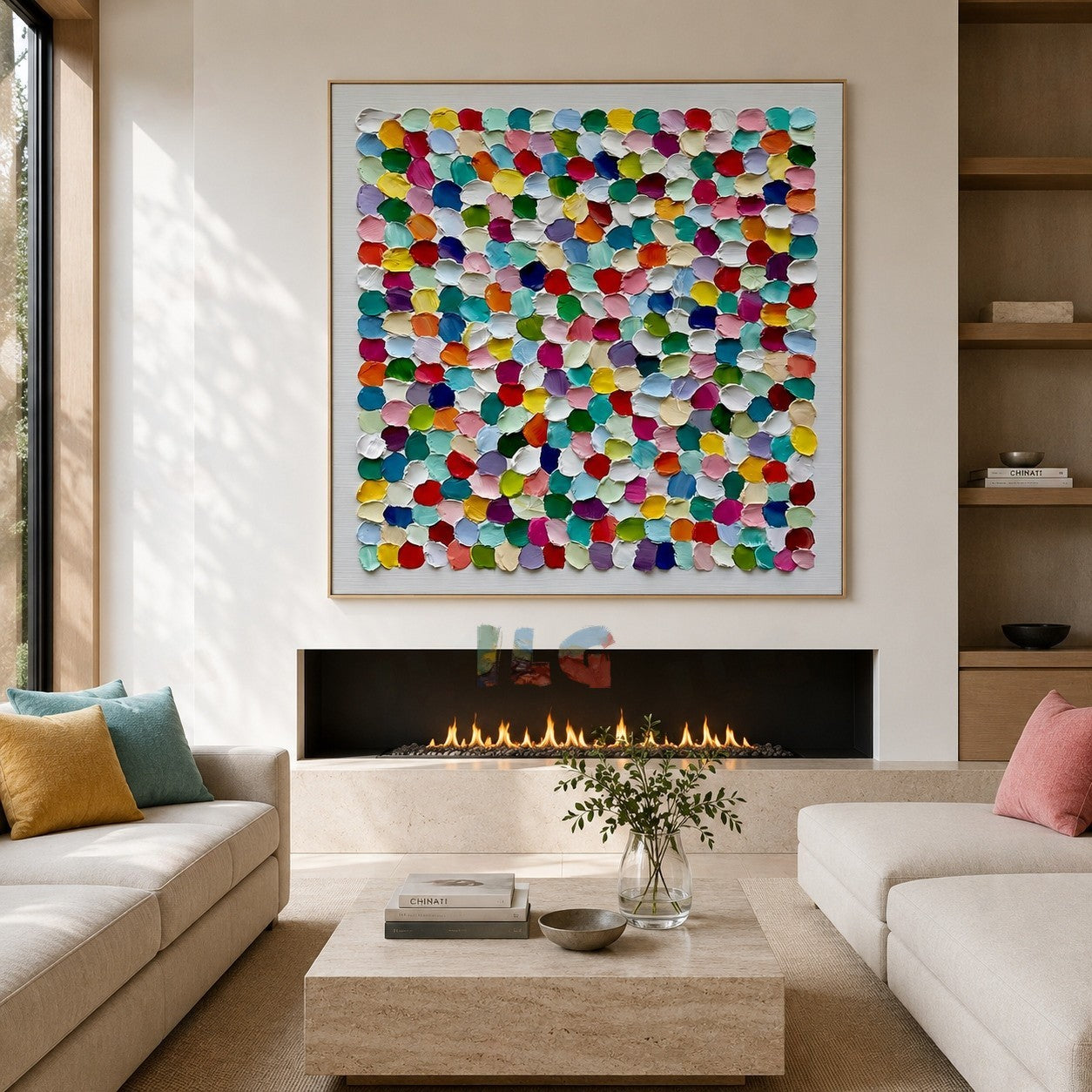Confetti Petal Mosaic – Abstract Textured Wall Art