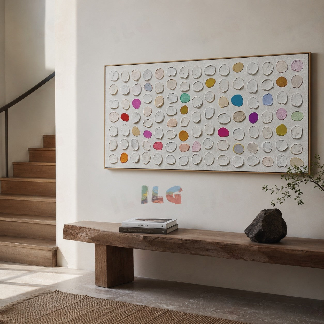 Spectrum Pebble Row – Abstract Textured Wall Art