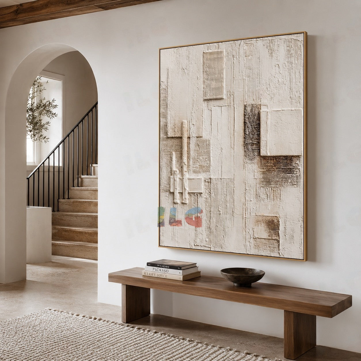 Limestone Rhythm – Abstract Textured Wall Art