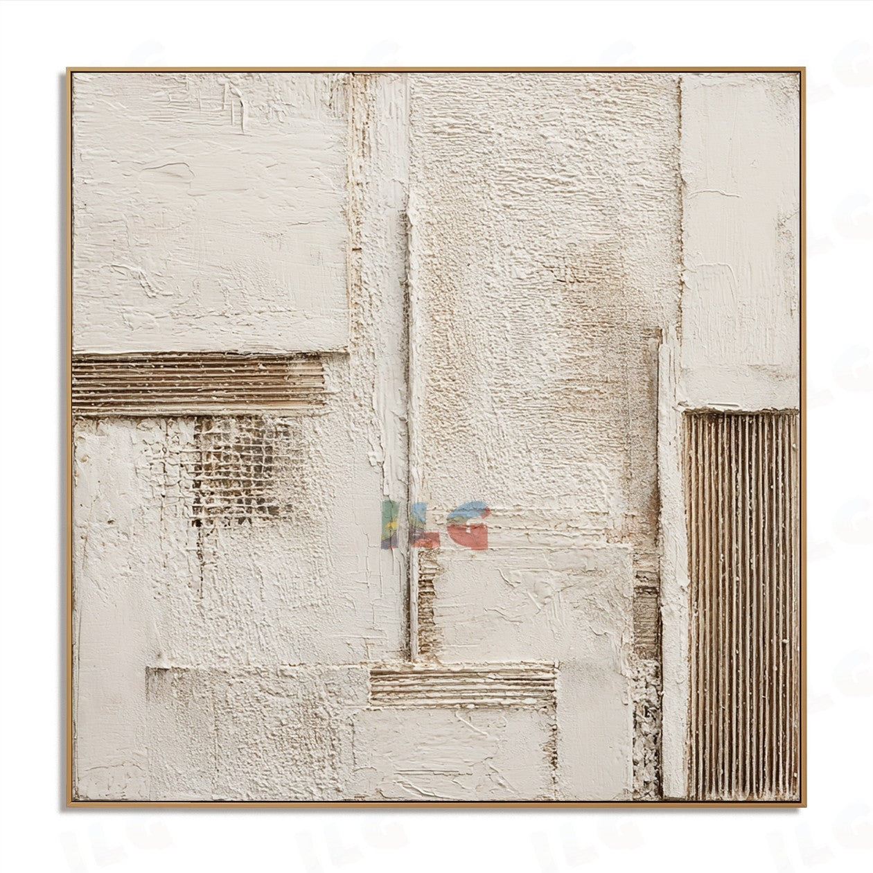 Weathered Ivory Layers – Abstract Textured Wall Art