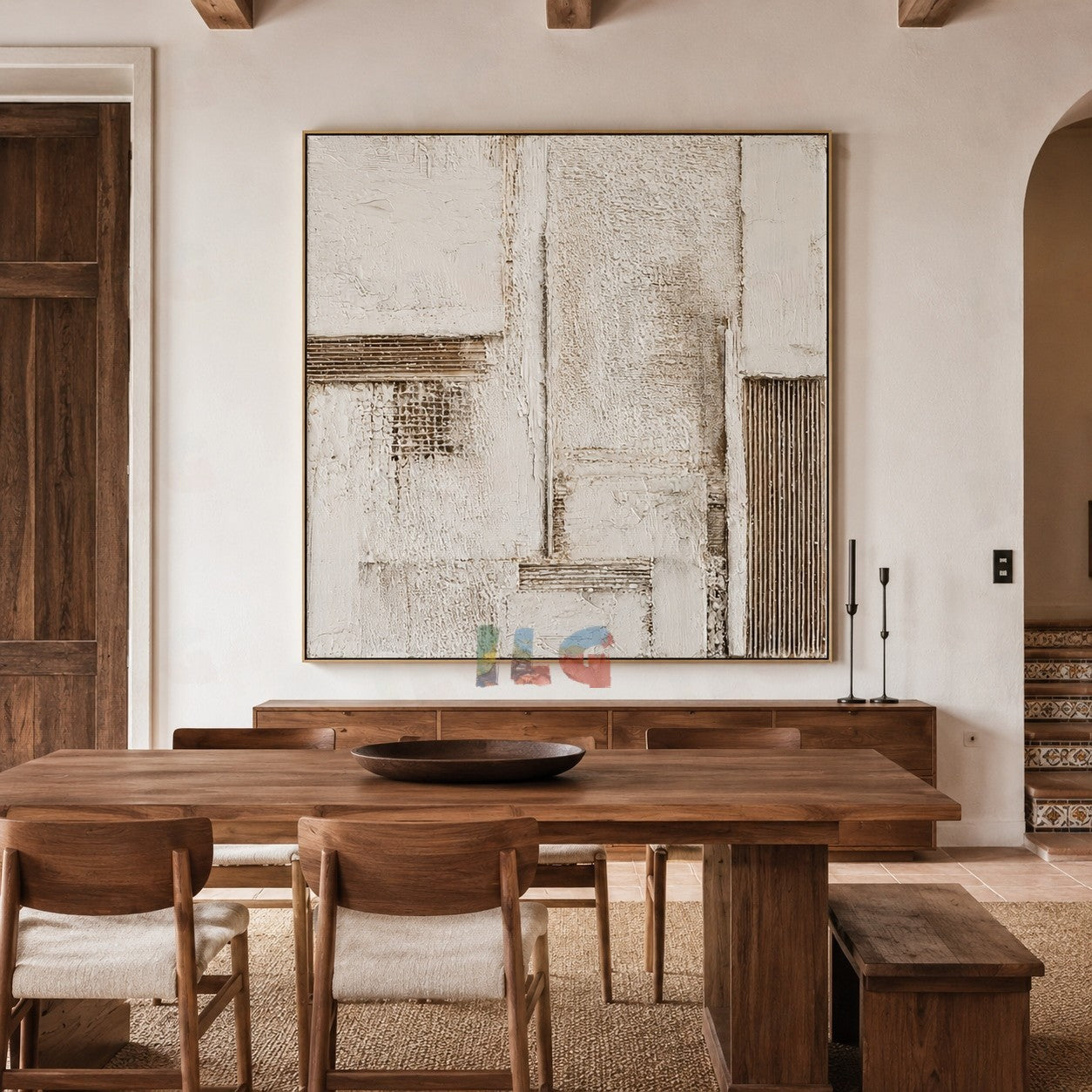 Weathered Ivory Layers – Abstract Textured Wall Art