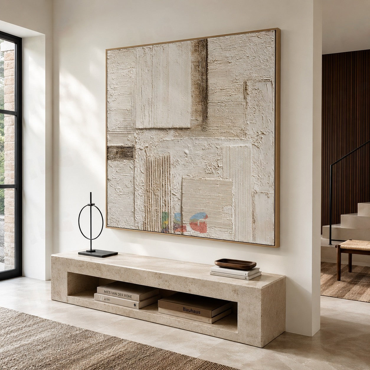 Tactile Neutral Mosaic – Abstract Textured Wall Art