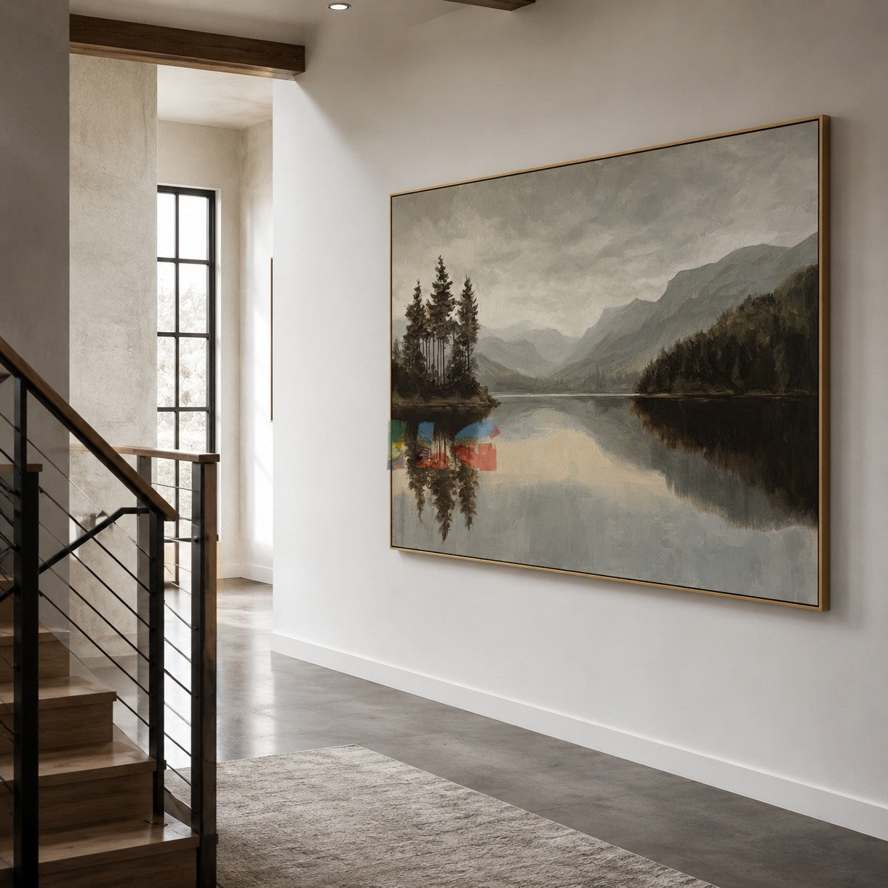 Misty Highland Lake – Landscape Wall Art