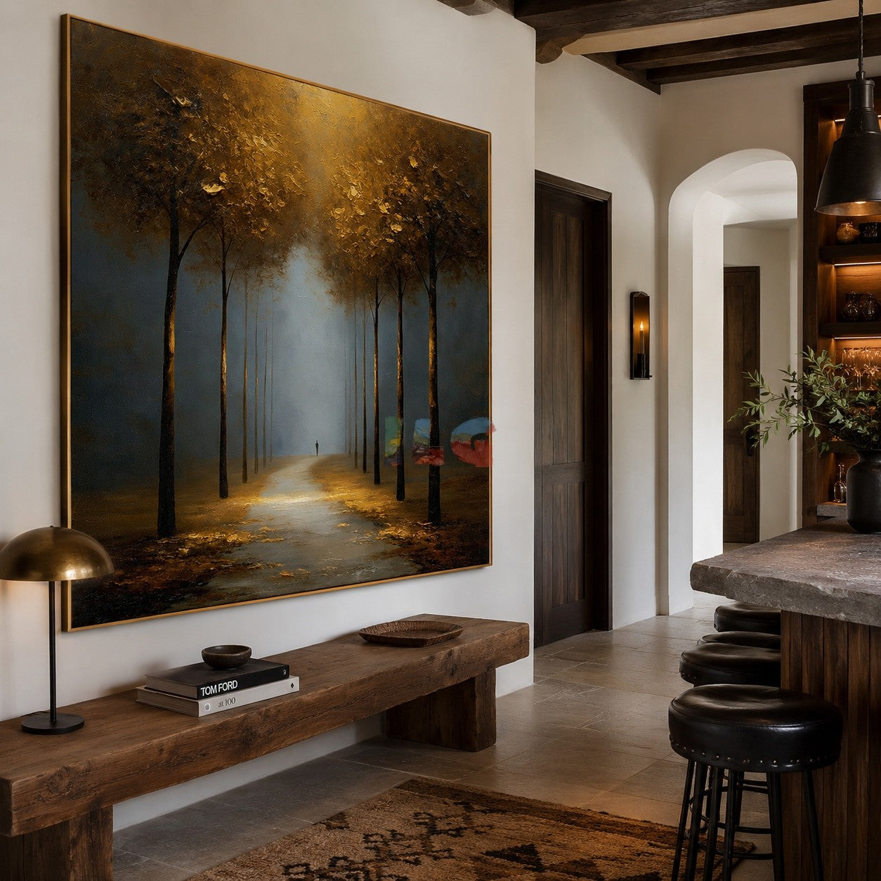 Golden Silence Avenue – Landscape Wall Art