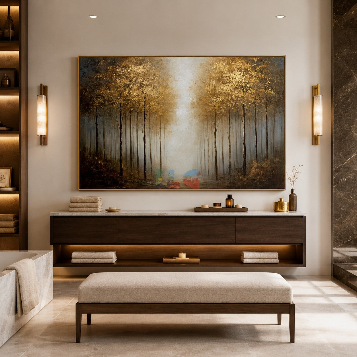 Gilded Forest Passage – Landscape Wall Art