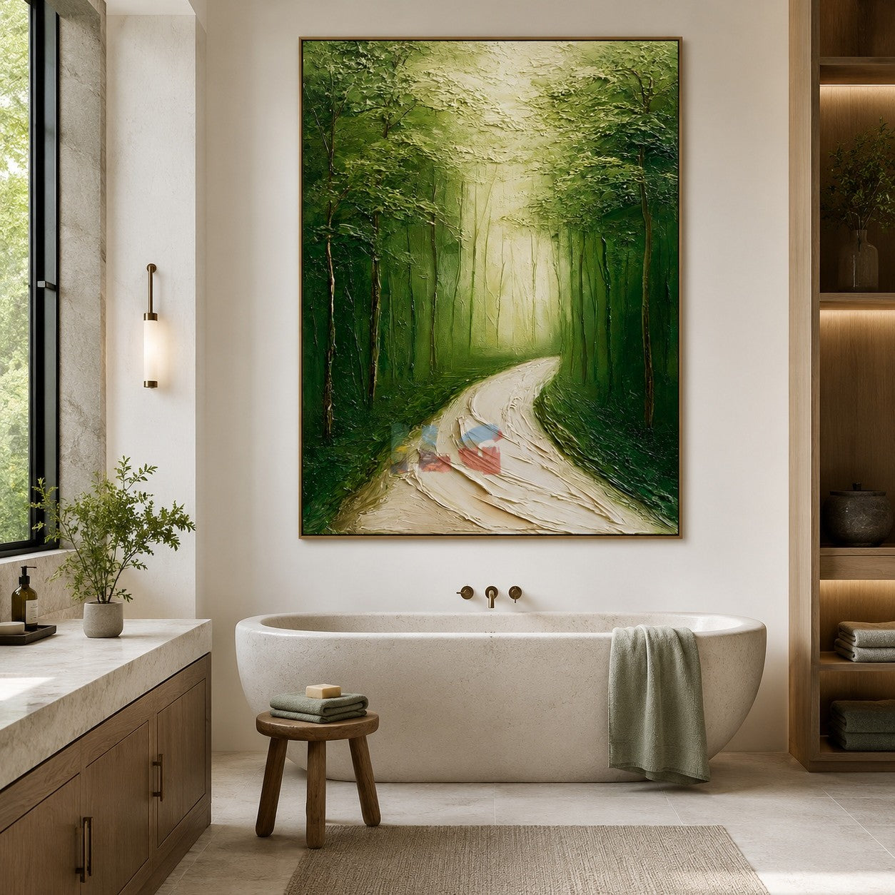 Emerald Woodland Curve – Landscape Wall Art