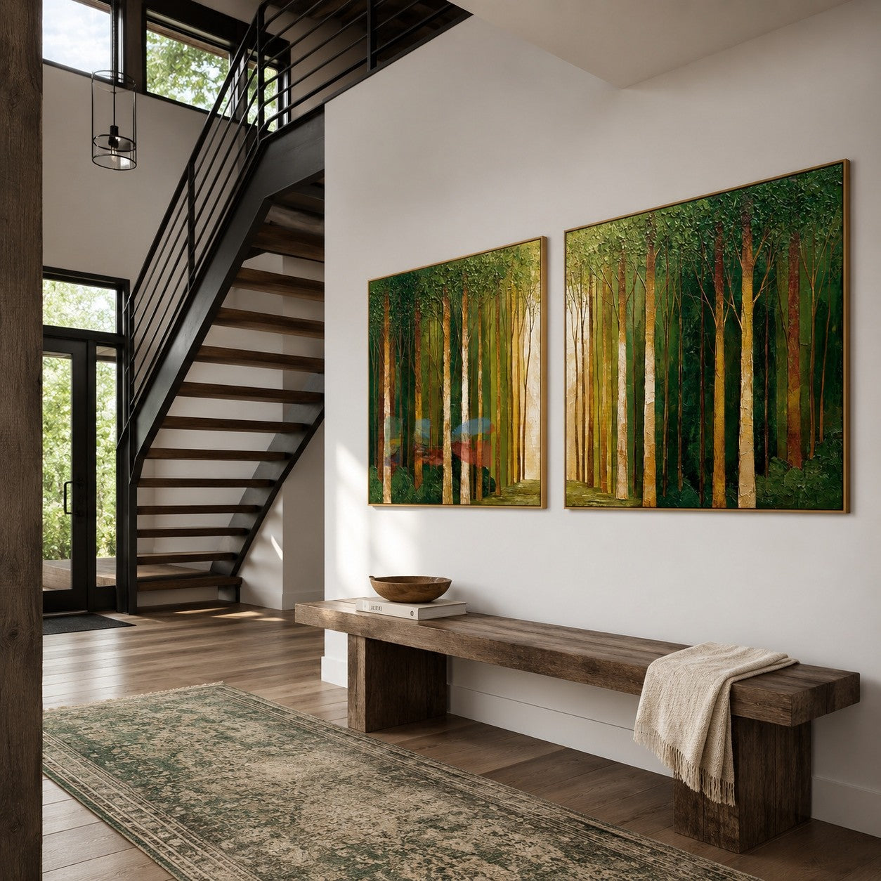 Woodland Light Diptych – Landscape Wall Art