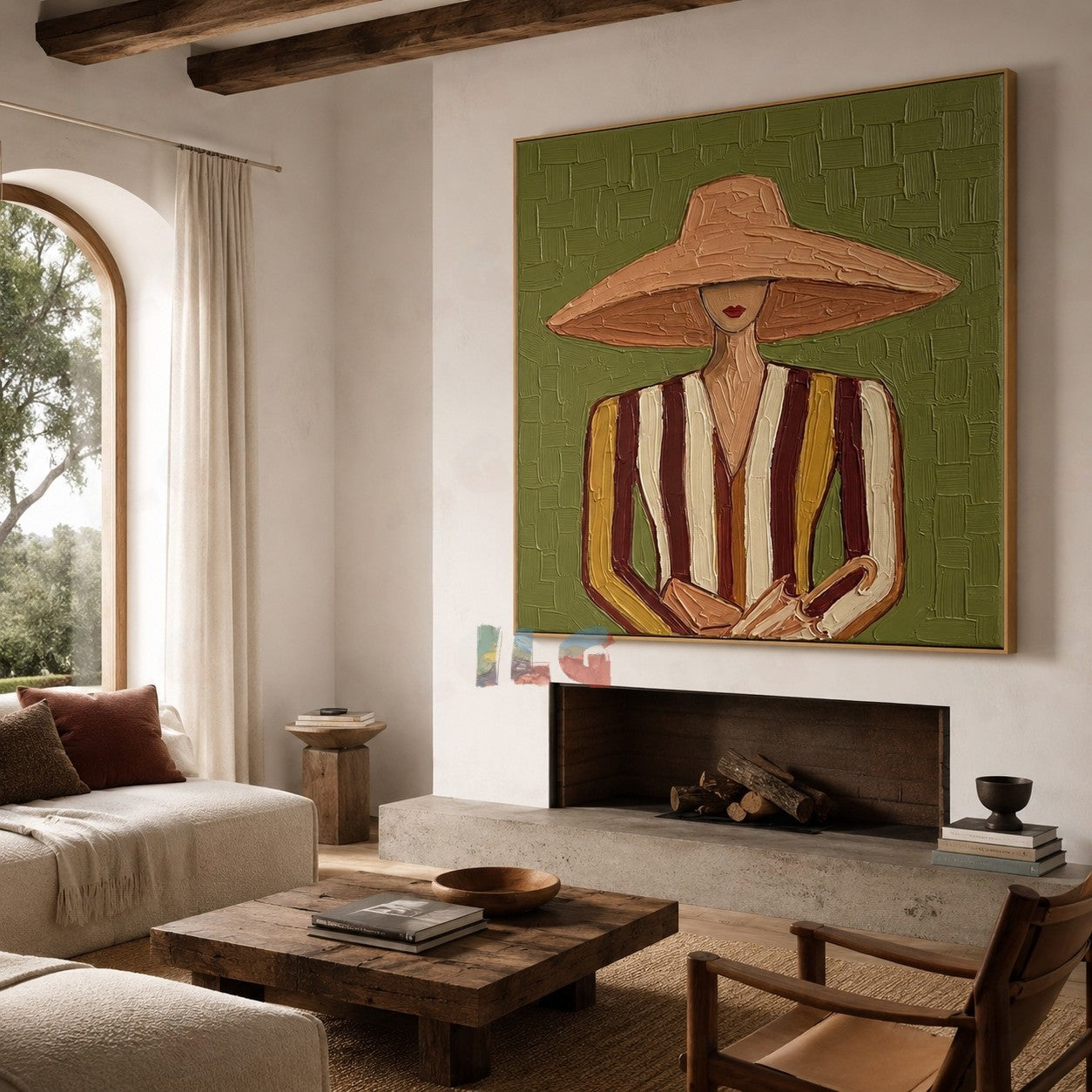 Olive Muse Portrait – Modern Figurative Wall Art