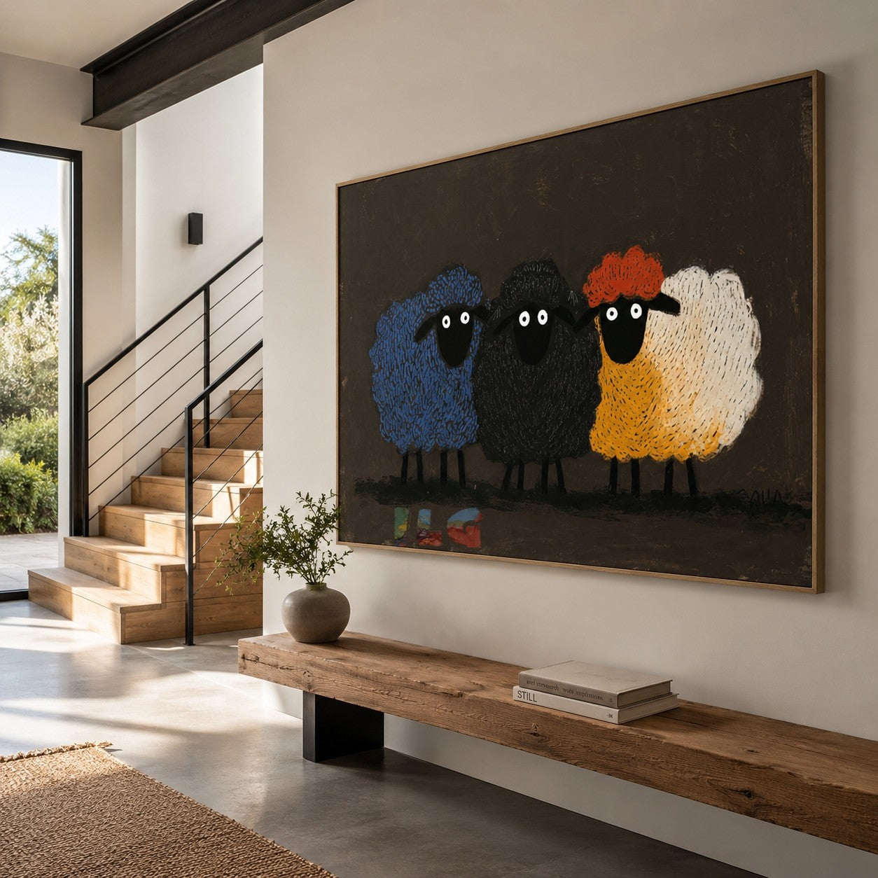Colorful Flock Friends – Sheep Wall Art