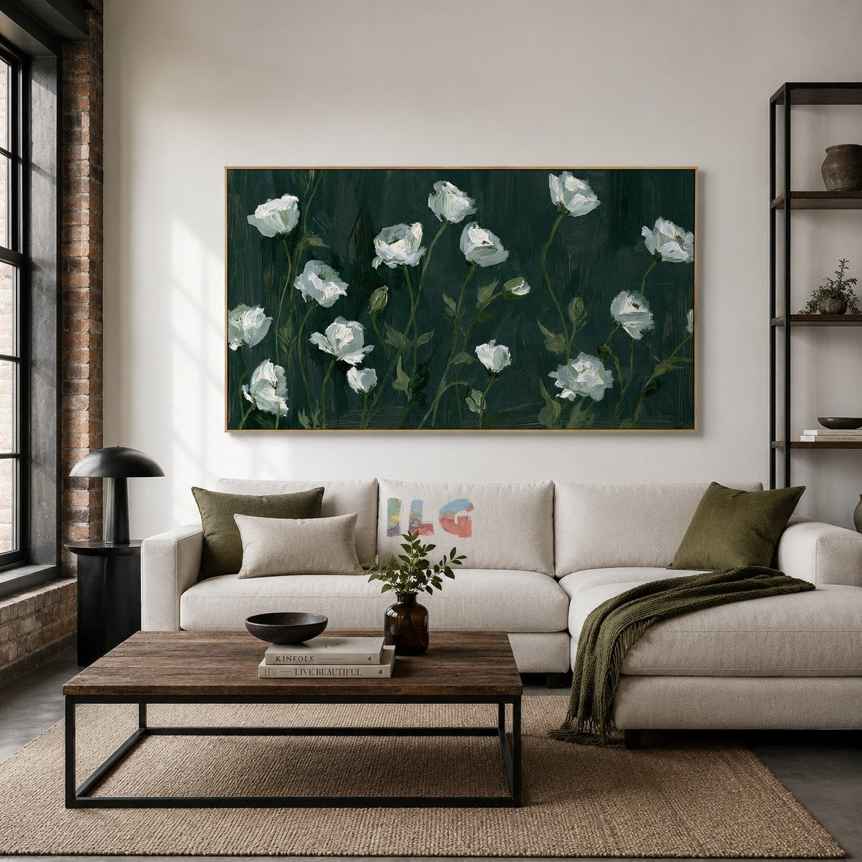 Ivory Garden Nocturne – Floral Wall Art