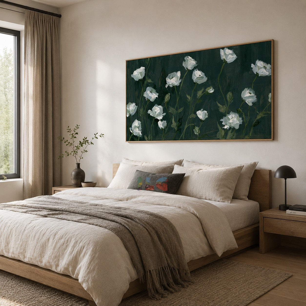 Ivory Garden Nocturne – Floral Wall Art