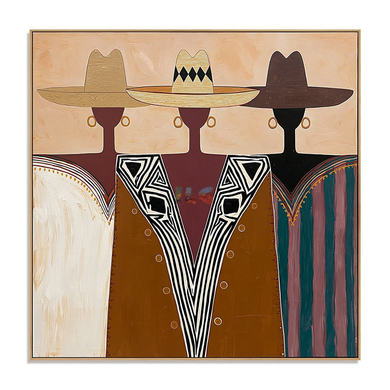 Desert Hat Trio – Contemporary Figure Wall Art