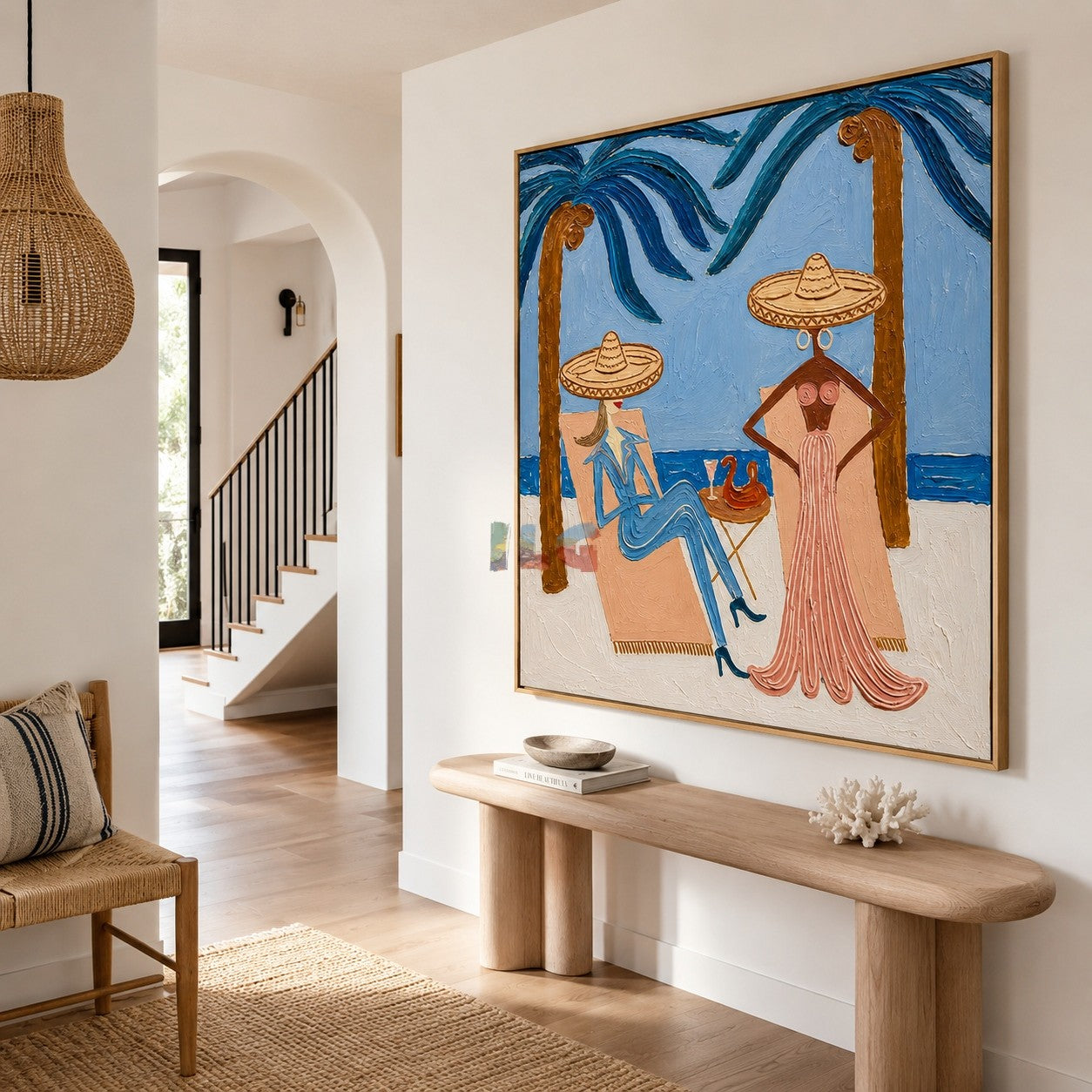 Palm Siesta Duo – Coastal Figure Wall Art