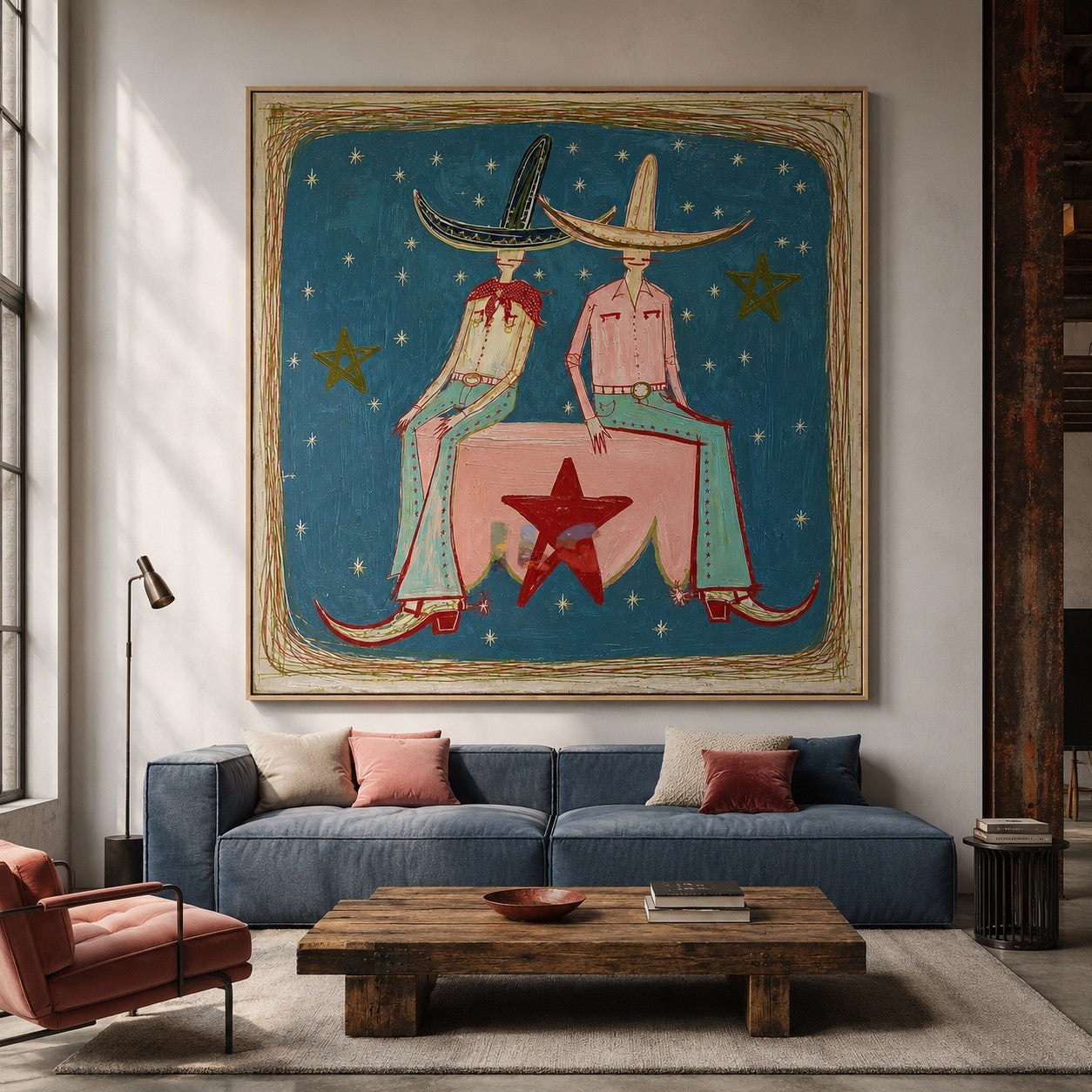 Starlit Hat Companions – Contemporary Figure Wall Art