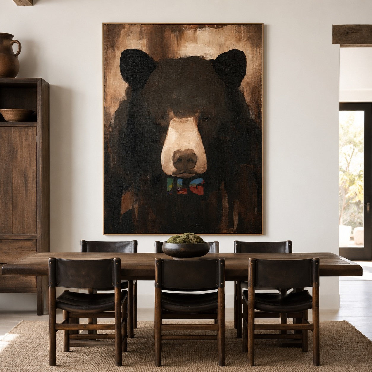 Shadow Bear Gaze – Rustic Portrait Wall Art