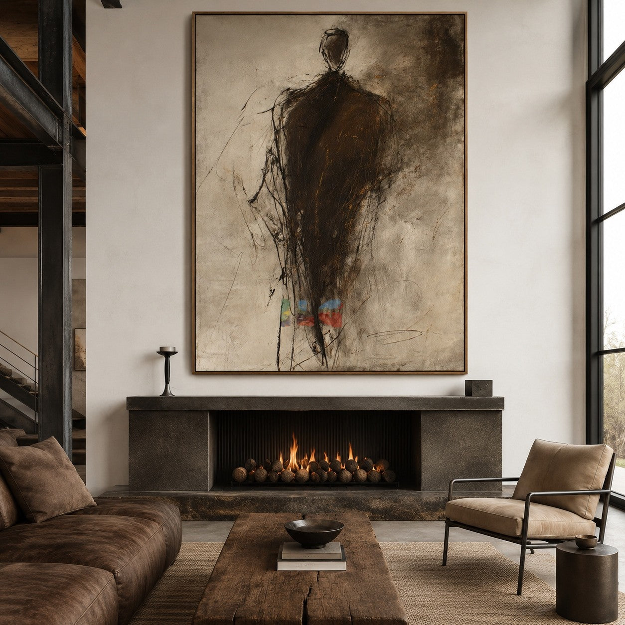 Quiet Shadow Form – Abstract Figure Wall Art