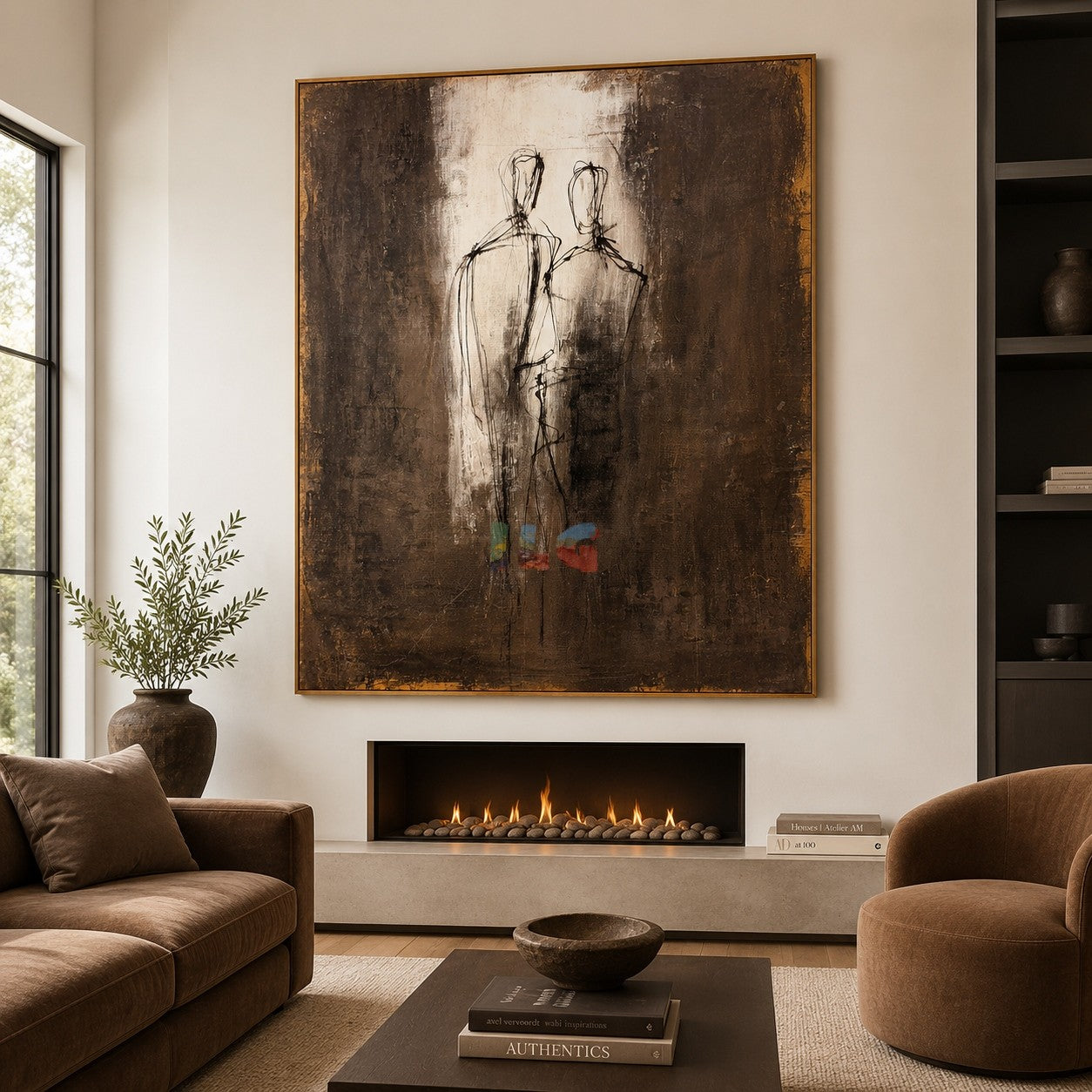 Passing Shadows Duo – Abstract Figure Wall Art