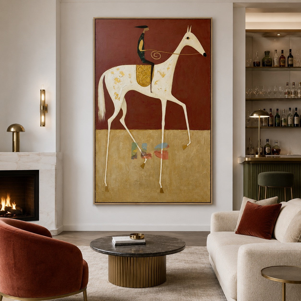 Ivory Desert Horse – Western Folk Wall Art
