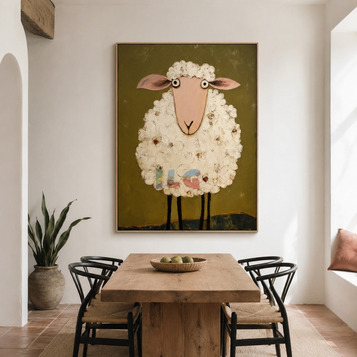 Blooming Wool Lamb – Farmhouse Sheep Wall Art