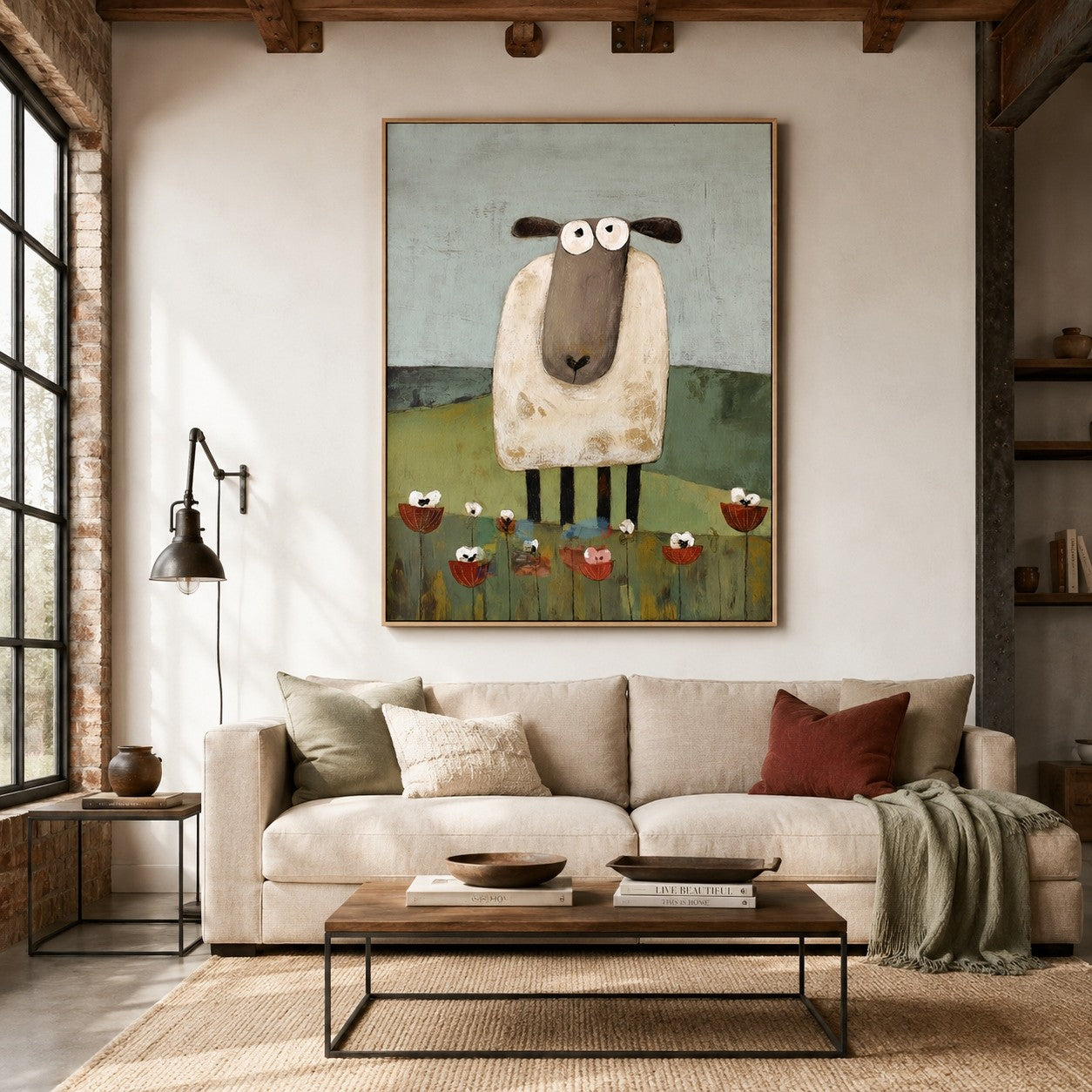 Bloom Meadow Sheep – Farmhouse Animal Wall Art