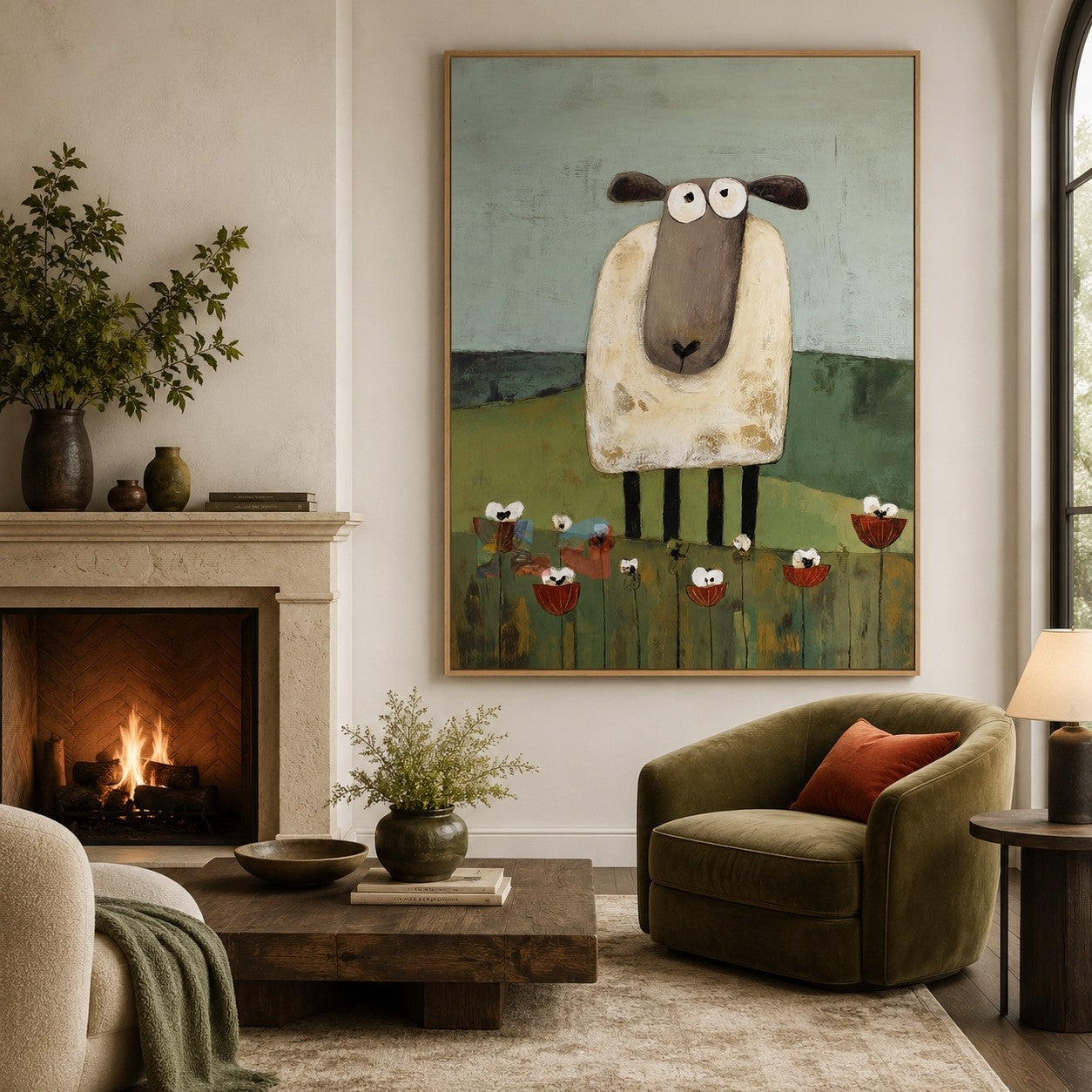 Bloom Meadow Sheep – Farmhouse Animal Wall Art